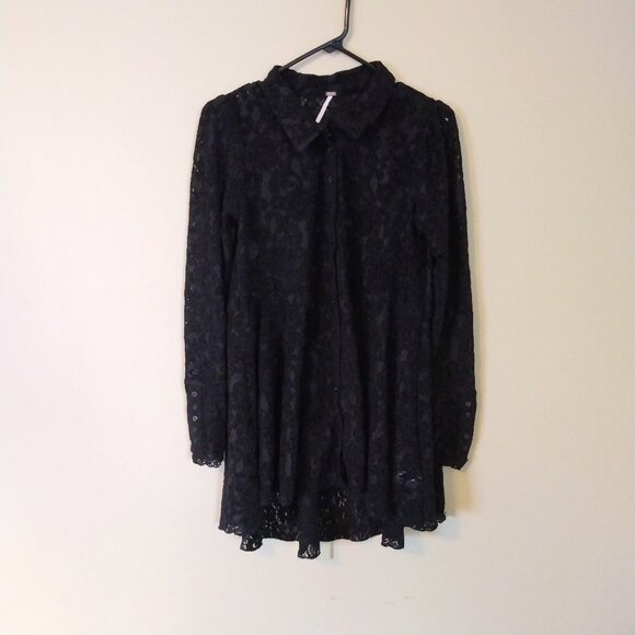 Free People Black Lace Heather Tunic Size S - Picture 5 of 8